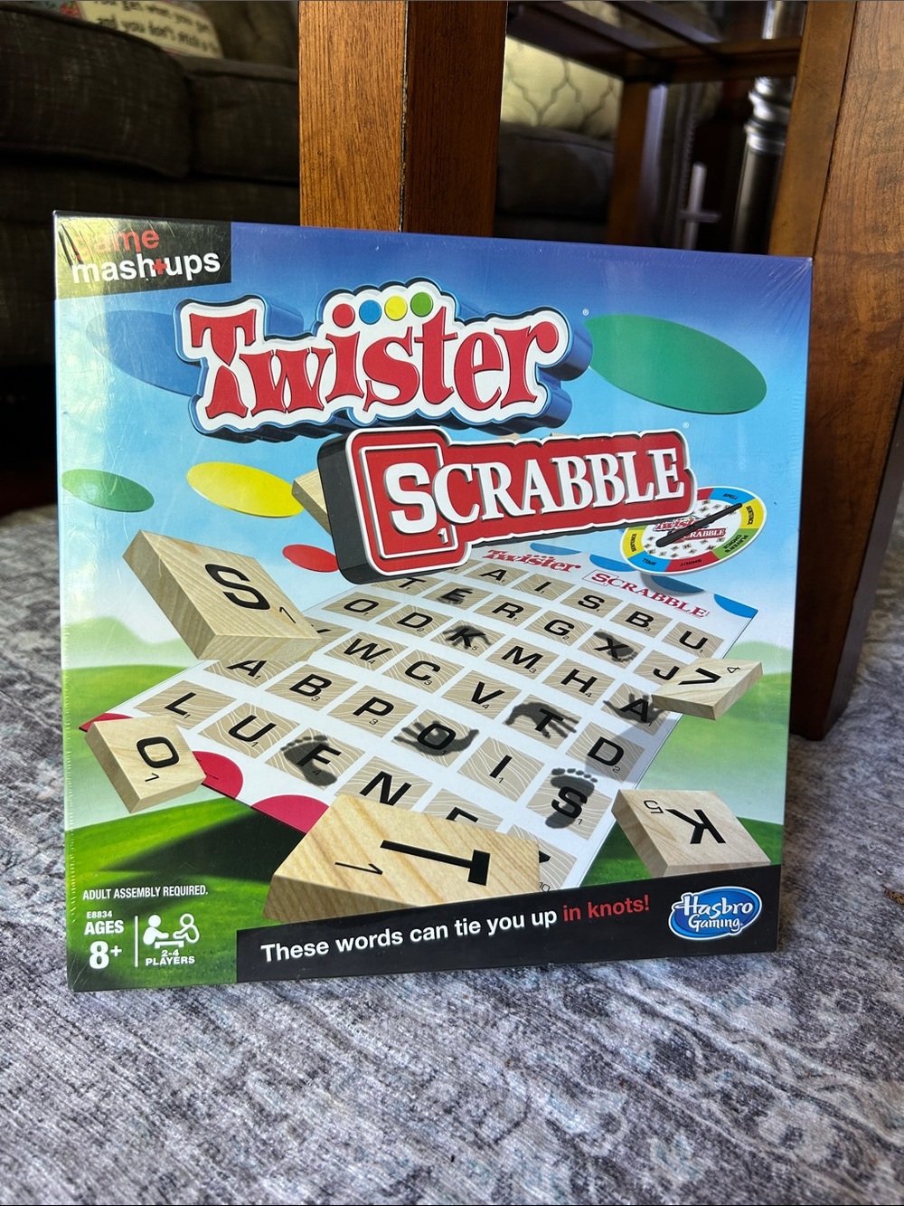 Hasbro Twister Scrabble Game - Blue Green Red Yellow